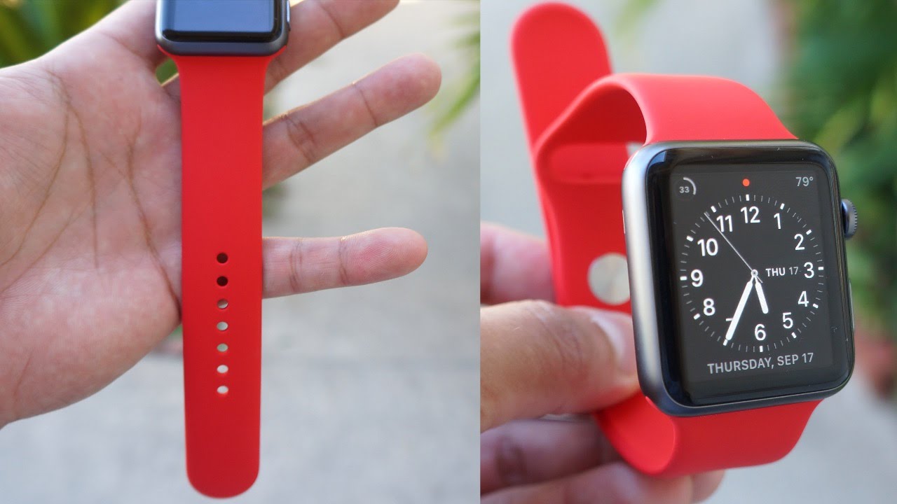 Apple Watch спортивный ремешок (Product) RED