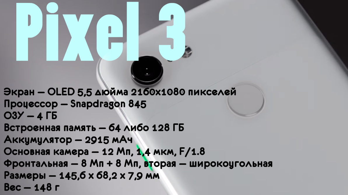 Характеристики Pixel 3
