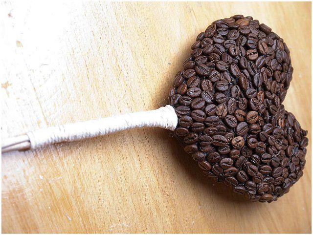 Валентинка кофейное сердце