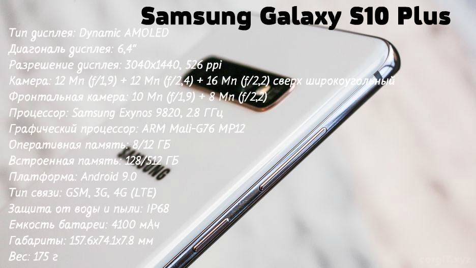 Характеристики Samsung Galaxy S10 Plus