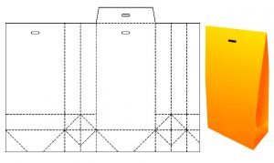 шаблок бумажного подарочного пакета